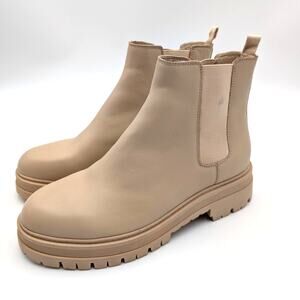 Marc Fisher Pietro Slip-On Chelsea Boots Women's Beige Size US9.5M EU40